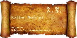 Kolter Noémi névjegykártya